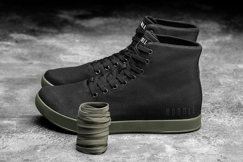 Black Nobull High-Top Ivy Canvas Men's Trainers | CA K1384O